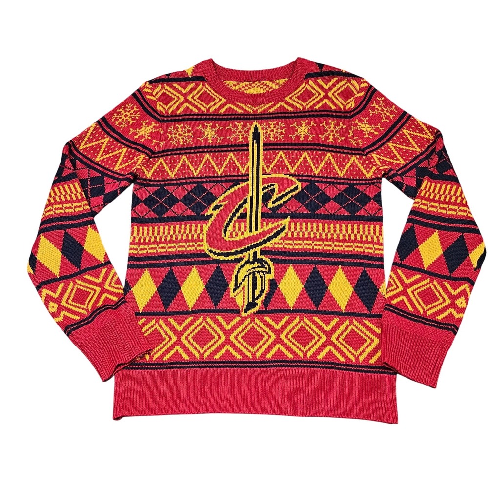 Cleveland‎ Cavaliers Holiday Sweater Mens M (No Tag) LS Ugly Christmas Festive